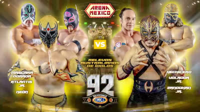 Atlantis Jr. and El Sky Team (Mascara Dorada and Neon) vs Hechicero, Volador Jr., and Zandokan Jr.