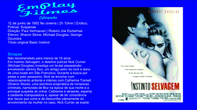 Instinto Selvagem (1992) Sharon Stone, Michael Douglas