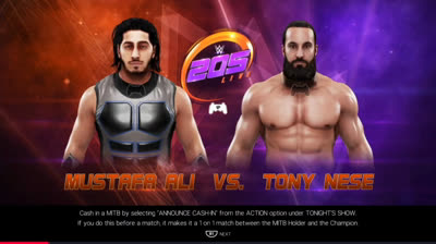 Mustafa Ali vs Tony Nese (WWE 2K19)