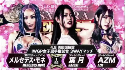 NJPW: Mercedes Moné vs AZM vs Hazuki  (IWGP Women's Championship)