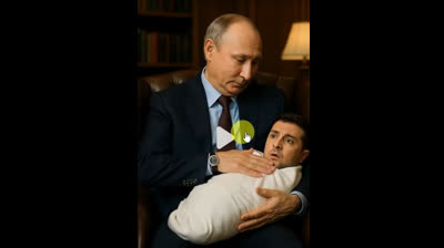 PUTIN ENSEÑANDO A SU HIJO DE UCRANIA