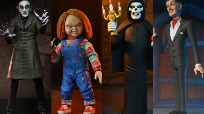 Colección de terror de muñecos NECA. Podrás conseguir esta colección en el link de la descripción del video.
