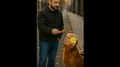 DANDO DE COMER A LA MASCOTA TRUMP