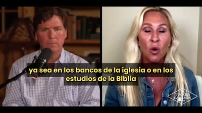 Marjorie Taylor Greene y Tucker Carlson hablan sobre el  gran engaño"